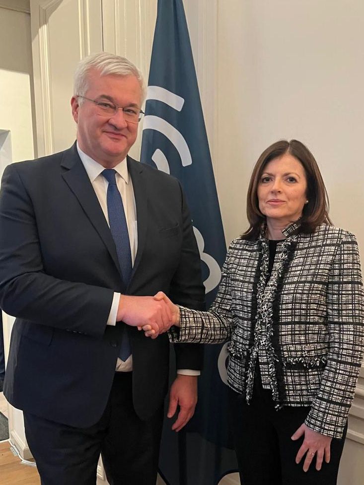 La ministra Imma Tor amb el seu homòleg ucraïnés, Andrii Sybiha.