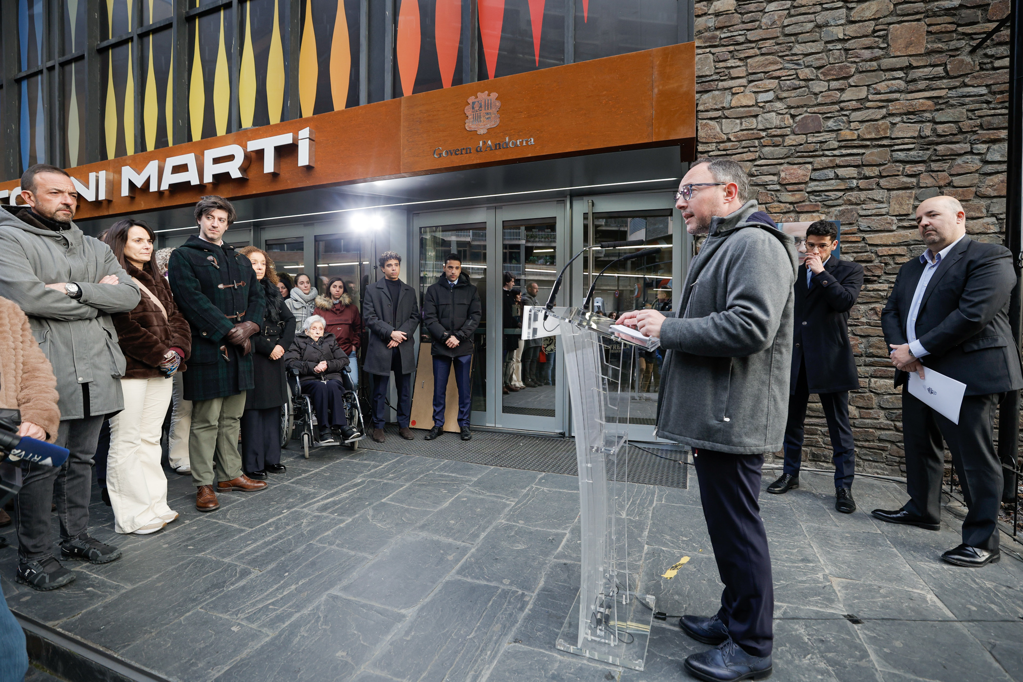 El cap de Govern Xavier Espot durant l'acte d'homenatge a Martí