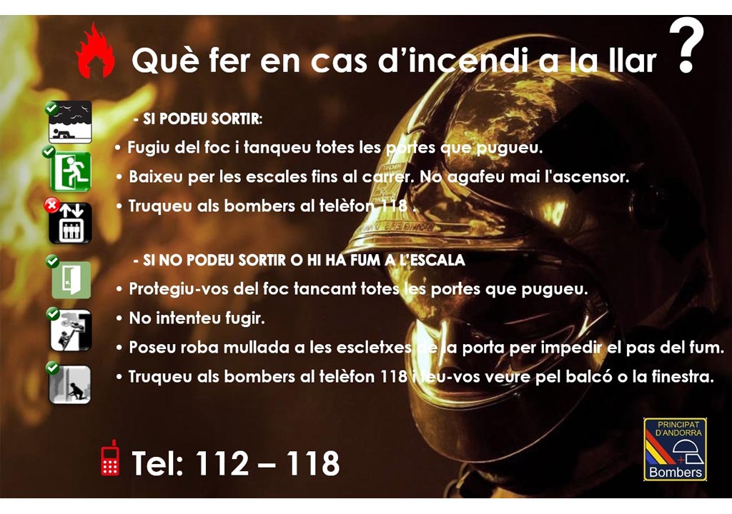 Què fer en cas d'incendi a la llar!