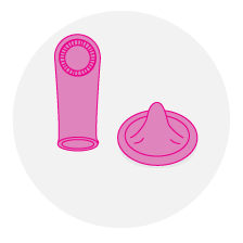 El preservatiu (masculí/femení) o el protector bucal (banda de làtex).