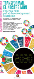 Portada 33a Universitat d'Estiu d'Andorra Transformar el nostre món: l’Agenda 2030 per al desenvolupament sostenible
