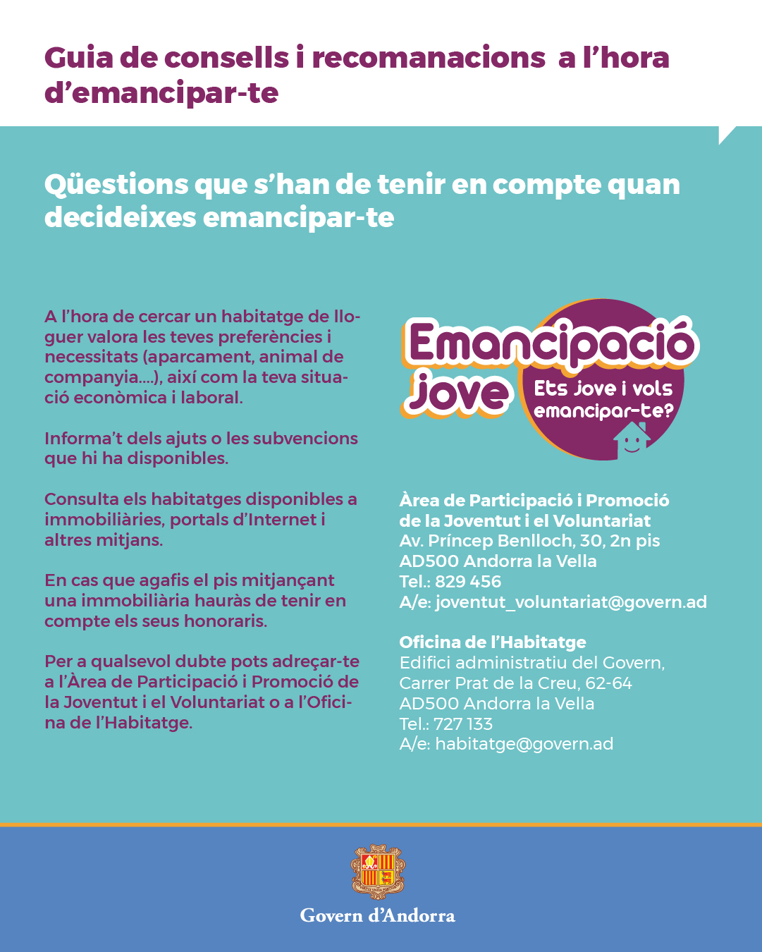 Qüestions que s'han de tenir en compte quan decideixes emancipar-te