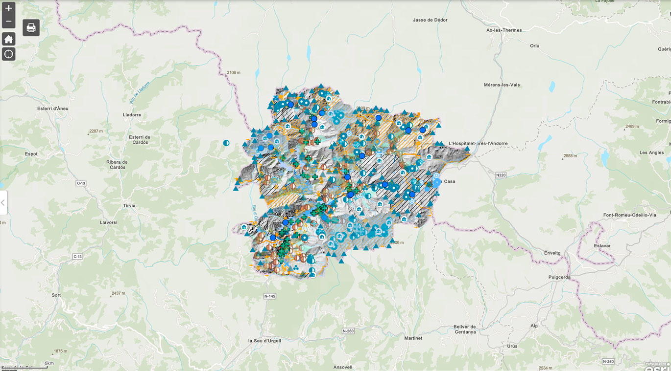 Mapa de l'Estratègia nacional del paisatge d'Andorra