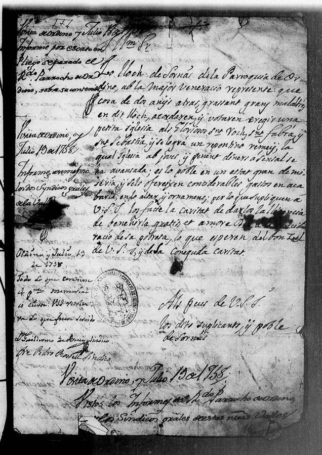 4. Visita pastoral Sornàs 19 juliol 1758