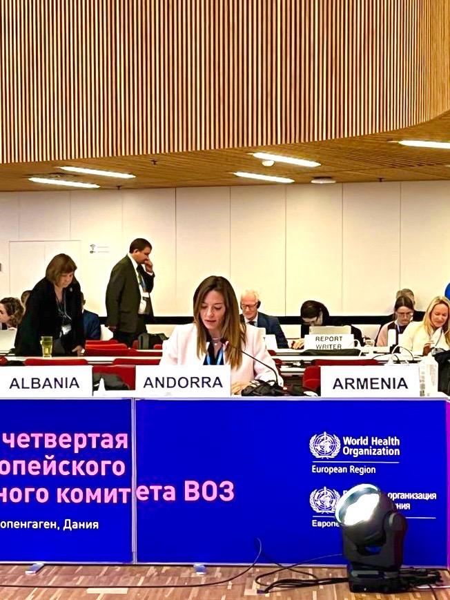 Helena Mas destaca el Pacte nacional de salut assolit enguany a la 74a reunió del Comitè regional europeu de l’OMS