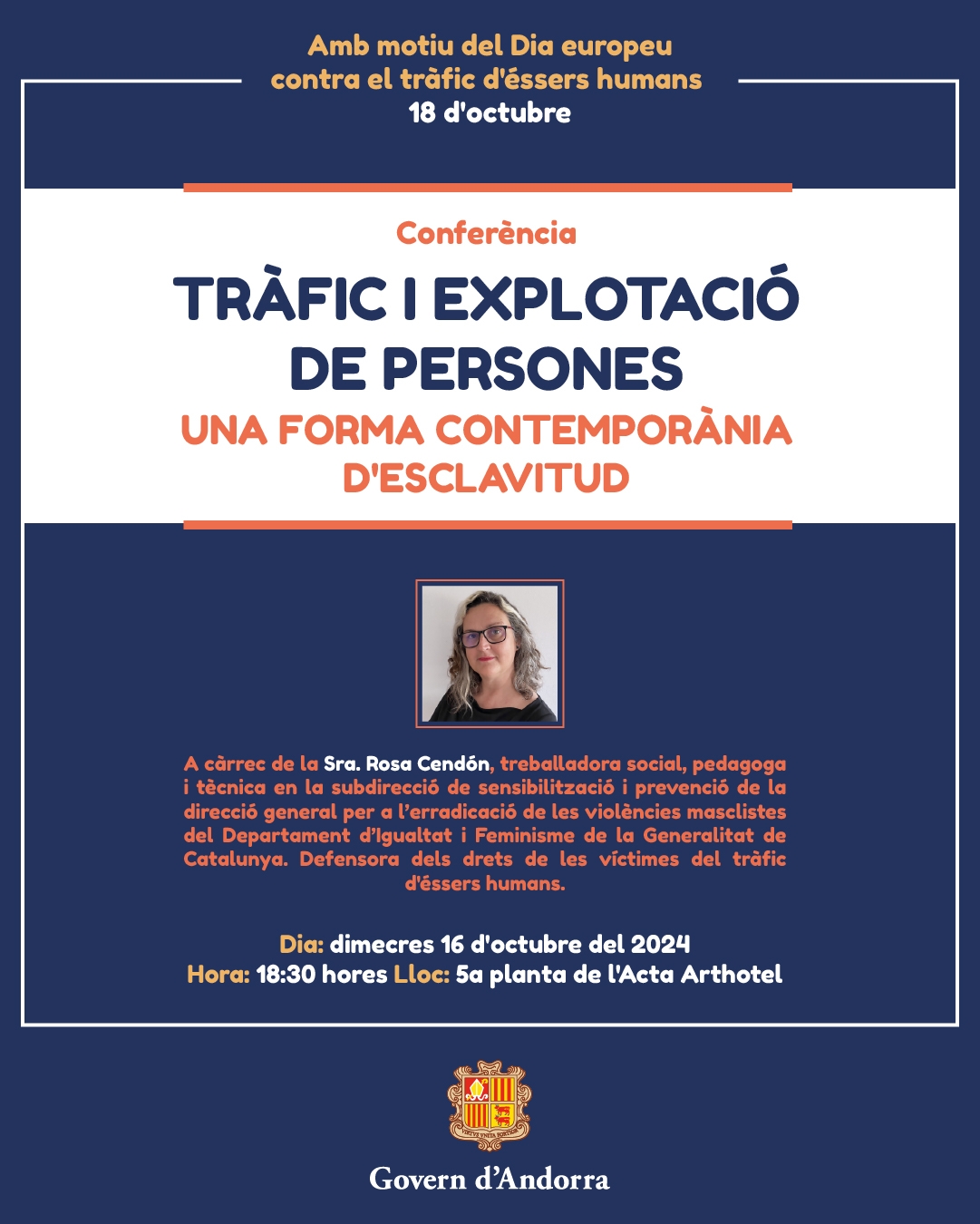 La Secretaria d’Estat d’Igualtat i Participació Ciutadana commemora el Dia europeu contra el tràfic d’éssers humans