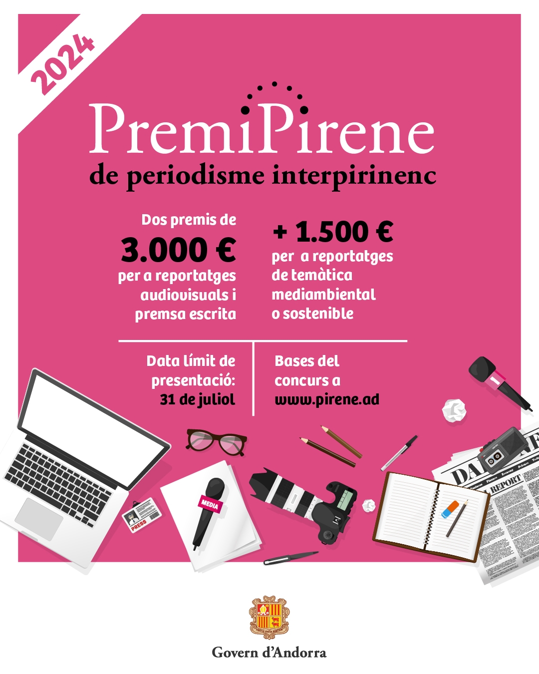 Obertes les bases per participar al 28è premi Pirene de Periodisme Interpirinenc