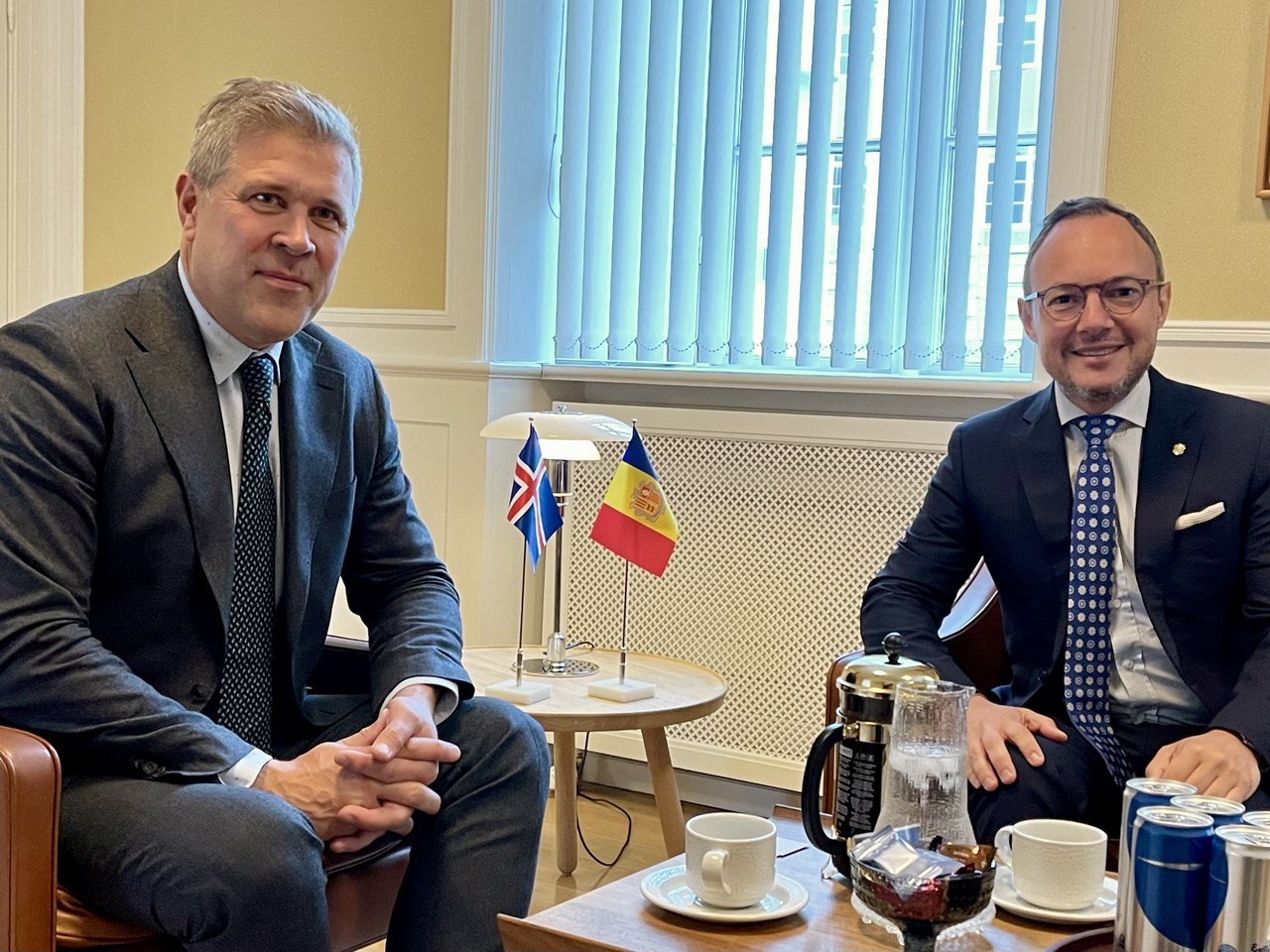 Xavier Espot es reuneix amb el primer ministre d’Islàndia, Bjarni Benediktsson