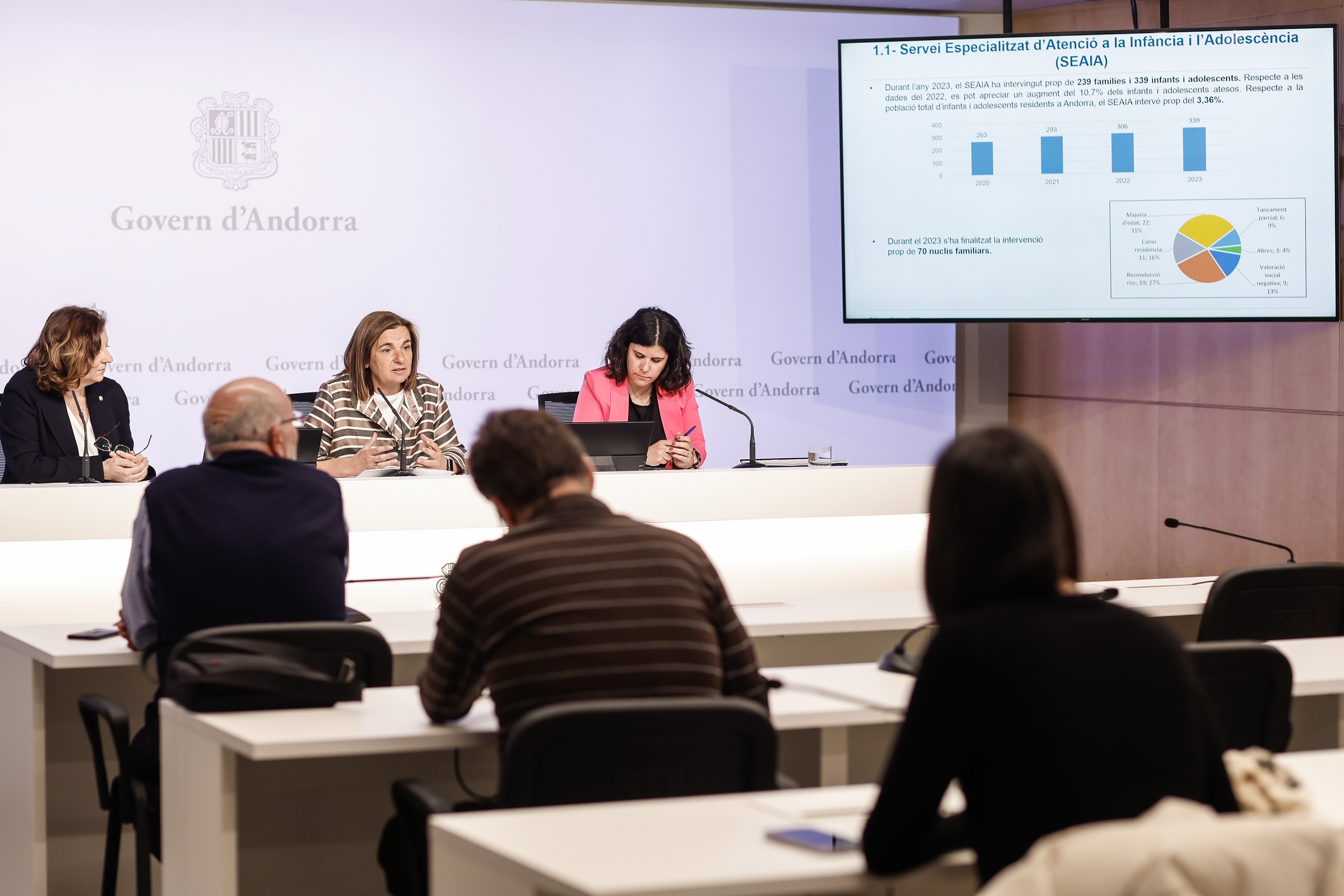 El departament d’Infància, Adolescència i Joves del ministeri d’Afers Socials intervé en 339 casos l’any passat