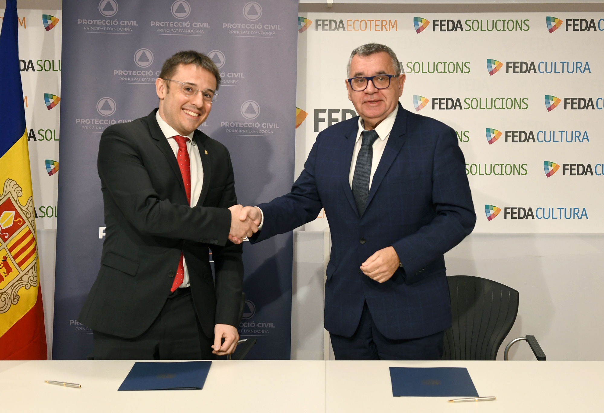 Protecció Civil i FEDA signen un conveni per estrènyer la col·laboració en situacions d’emergència