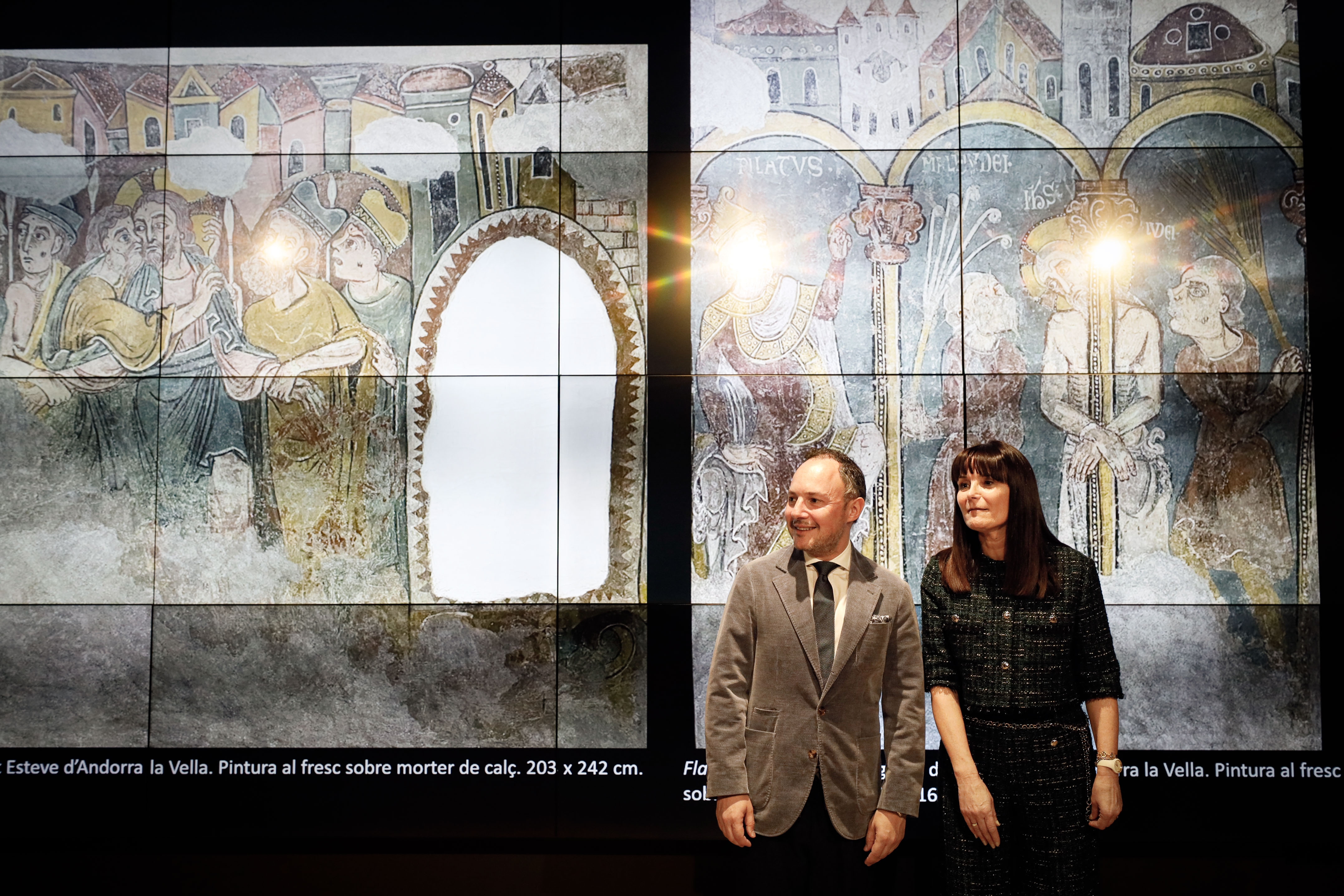 El Govern recupera dos escenes de les pintures murals de l’església de Sant Esteve d’Andorra la Vella
