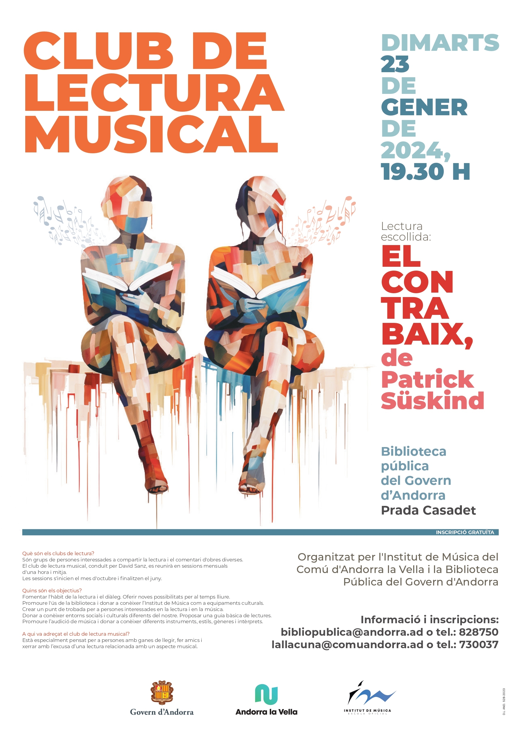 Torna al gener el club de lectura musical a la Biblioteca Pública del Govern