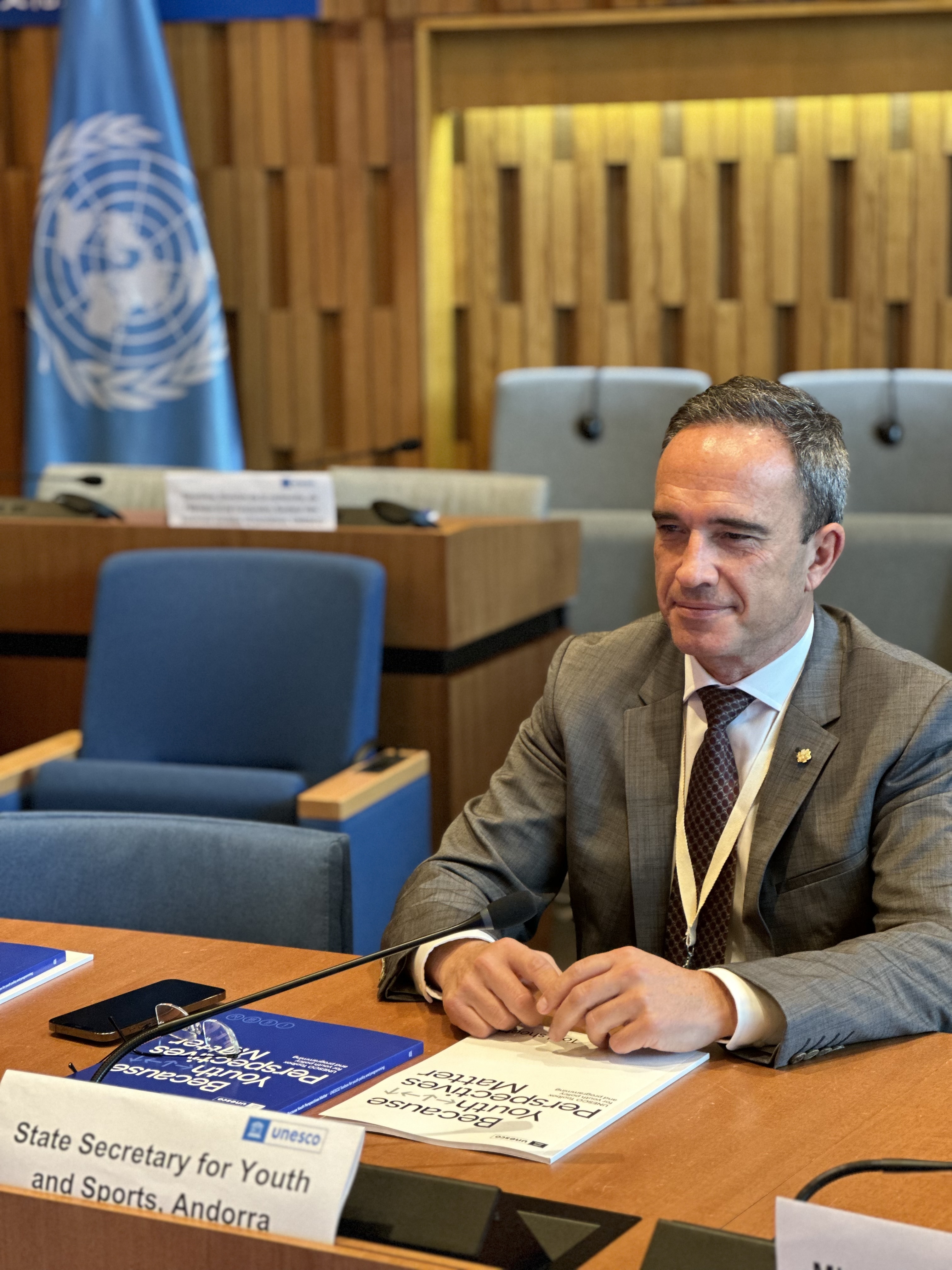 Cabanes destaca els mecanismes de participació juvenil en les polítiques públiques andorranes al Fòrum de Joves de la UNESCO celebrat a París