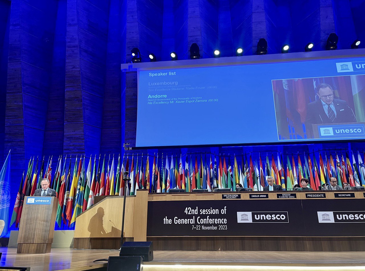 Xavier Espot participa a París en la 42a Conferència General de la UNESCO