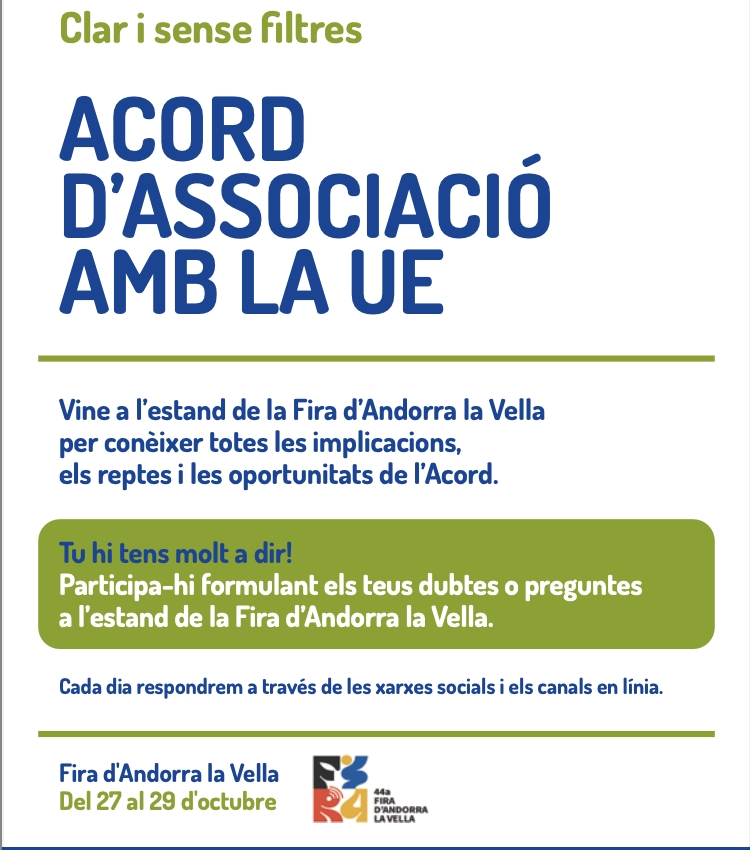 Estand a la Fira d’Andorra la Vella per respondre als dubtes de la ciutadania sobre l’acord d’associació amb la Unió Europea
