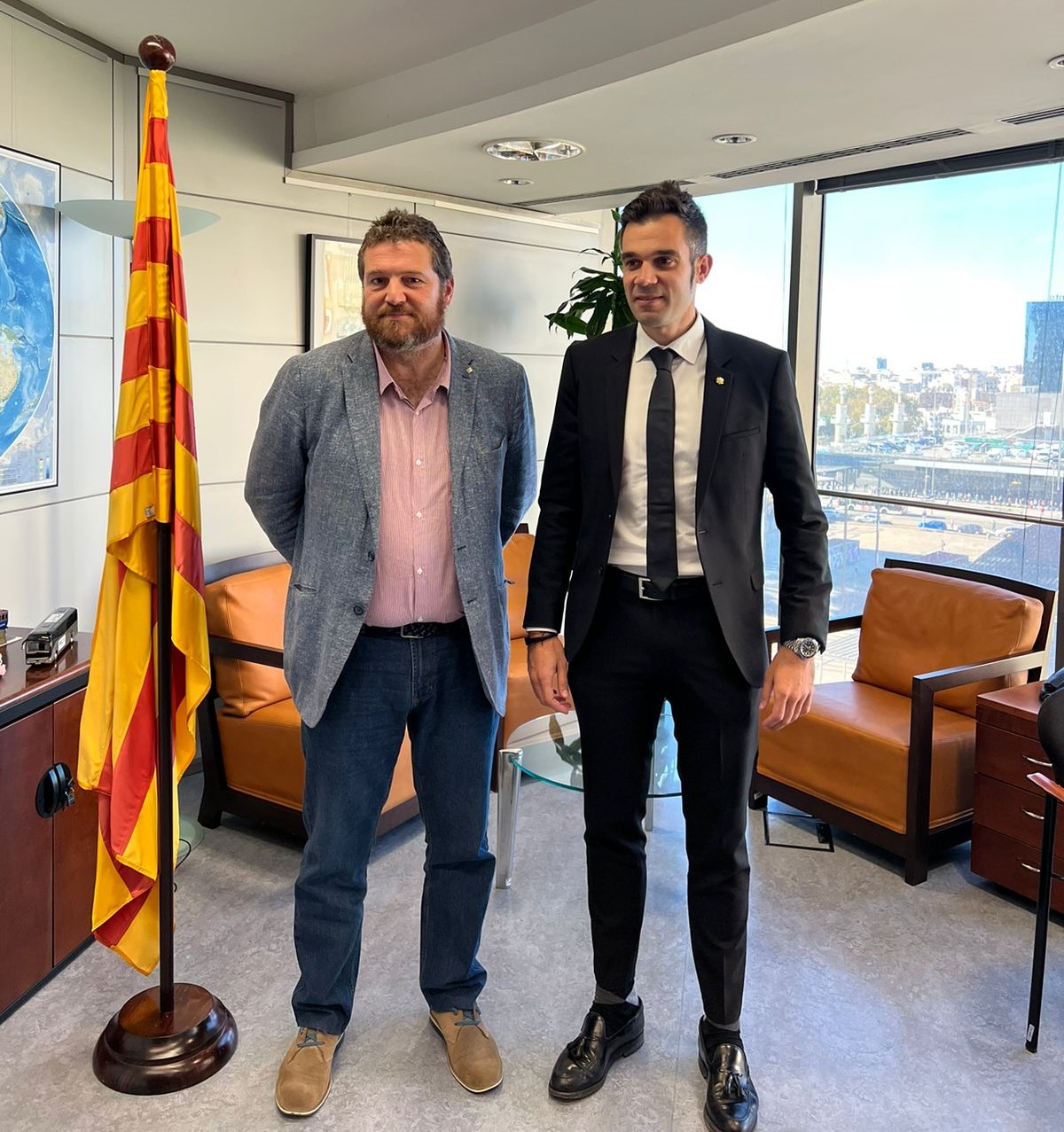 David Forné es reuneix amb el secretari de Mobilitat i Infraestructures de Catalunya, Marc Sanglas