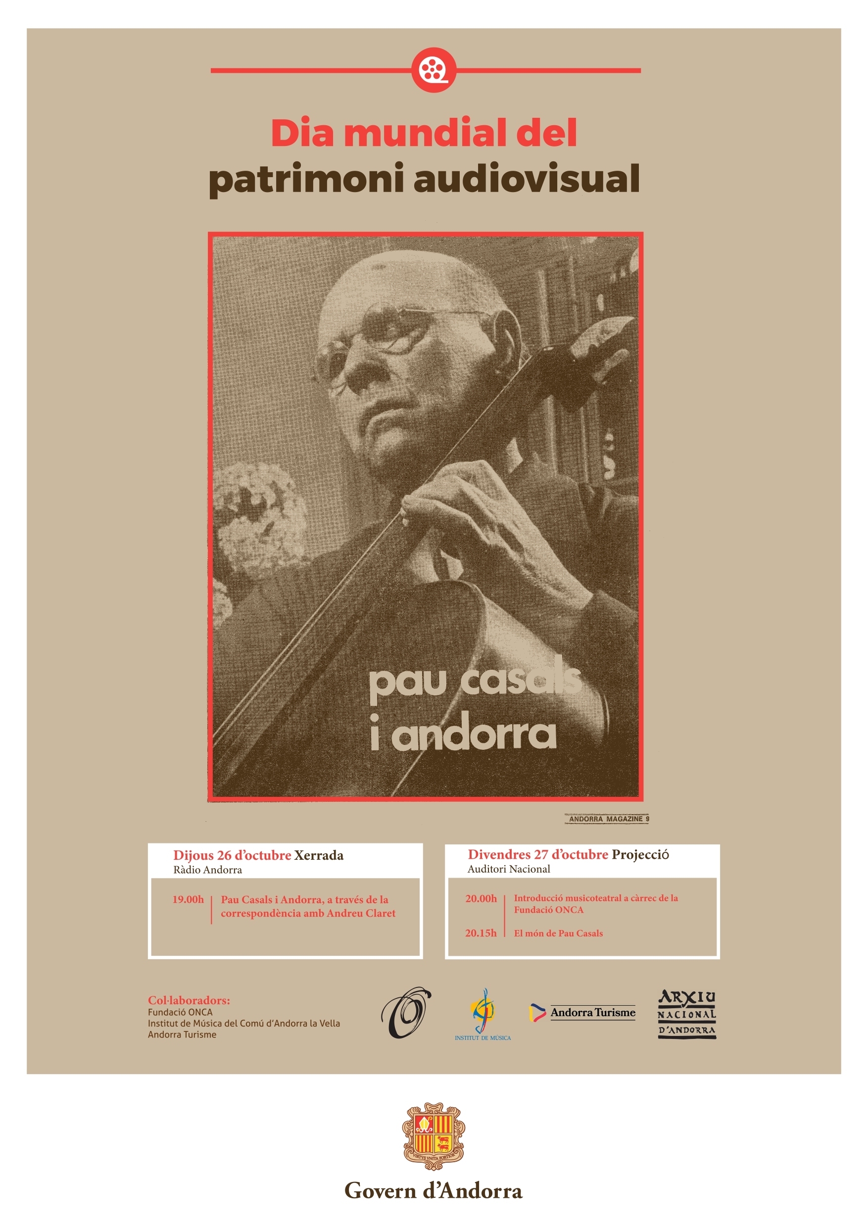 La celebració del Dia mundial del patrimoni audiovisual d’aquest any se centra en la vida i obra de Pau Casals