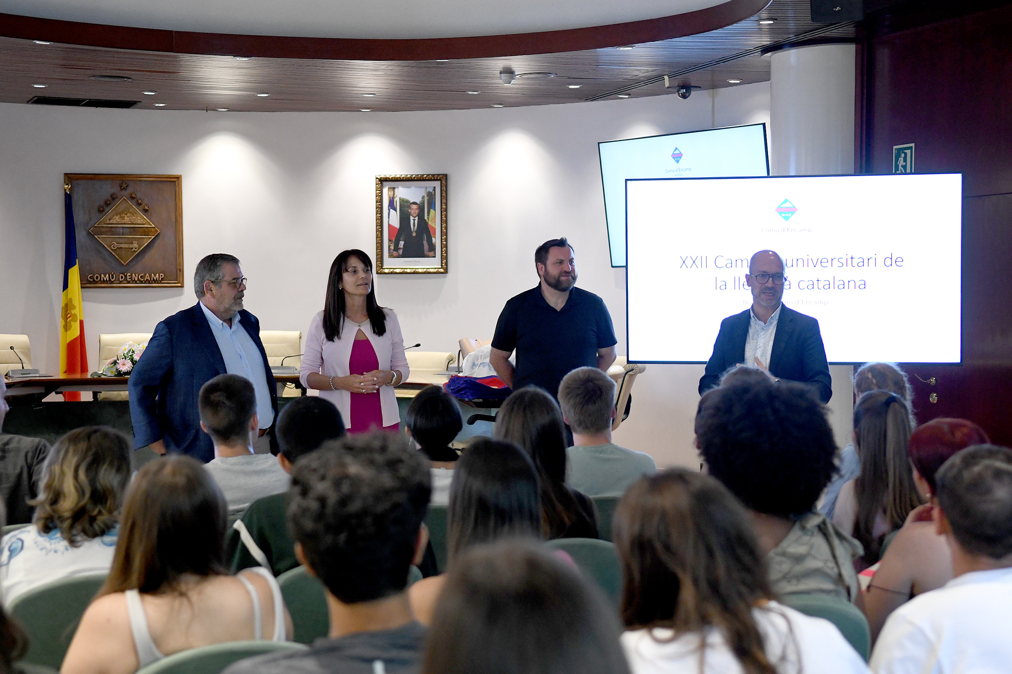 Els trenta joves participants del XXII Campus universitari de la llengua catalana arriben a Encamp