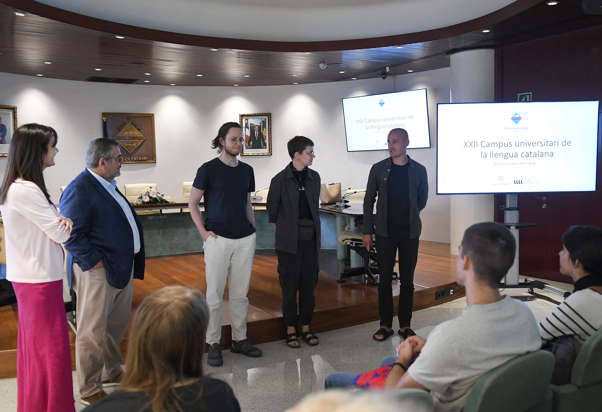 Els trenta joves participants del XXII Campus universitari de la llengua catalana arriben a Encamp