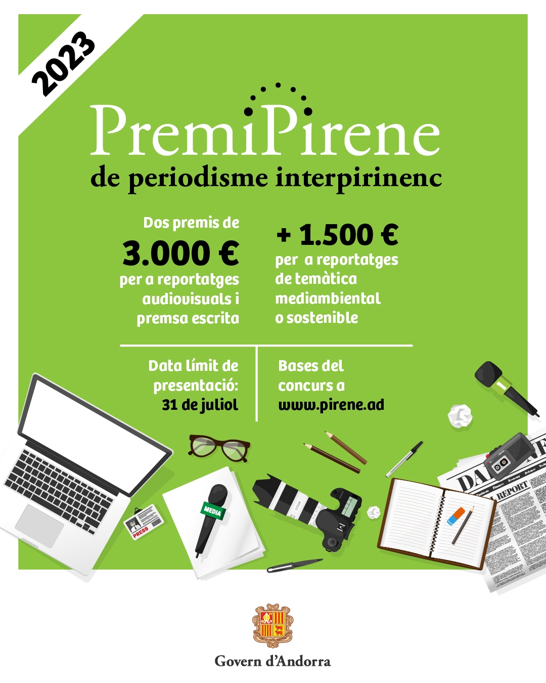 Es convoquen les bases del 27è premi Pirene de Periodisme Interpirinenc 2023