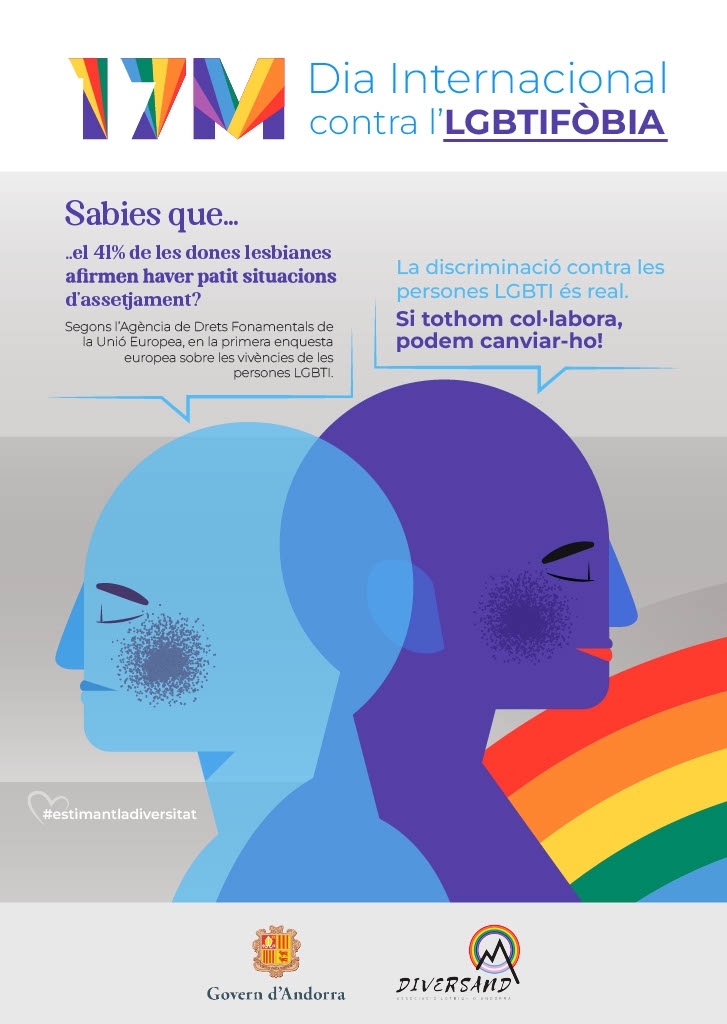 El Govern impulsa diverses activitats per commemorar el Dia Internacional contra la LGBTIfòbia