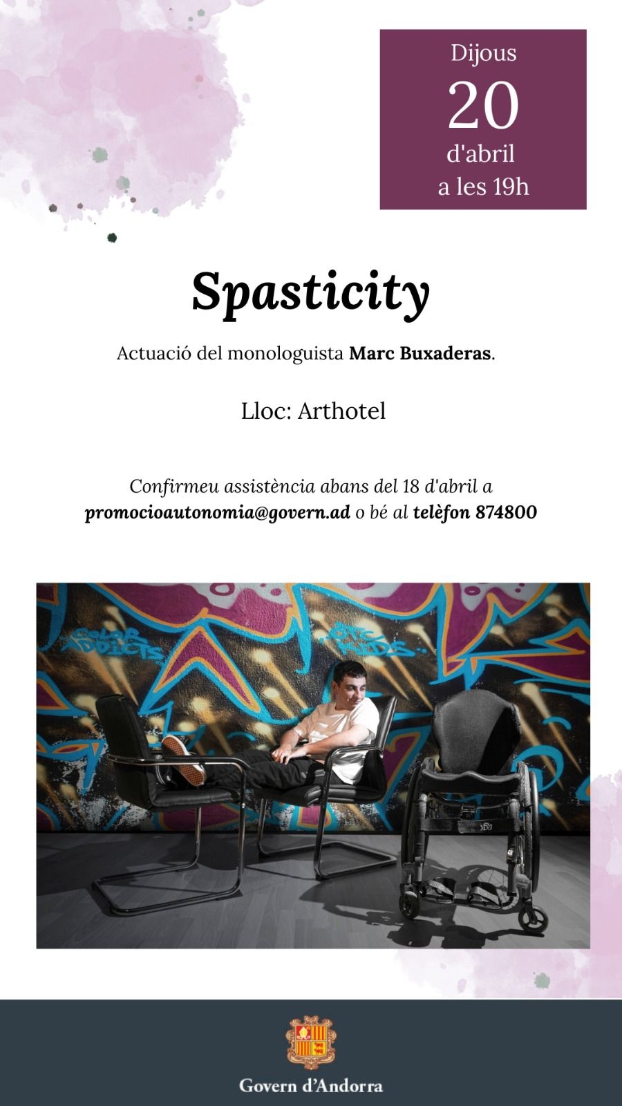 Monòleg sobre l’espasticitat el 20 d’abril per commemorar el Dia nacional del Conveni relatiu als drets de les persones amb discapacitat de les Nacions Unides