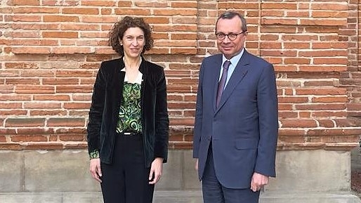 La ministra d’Afers Exteriors en funcions, Maria Ubach, visita el nou prefecte d’Occitània, Pierre-André Durand