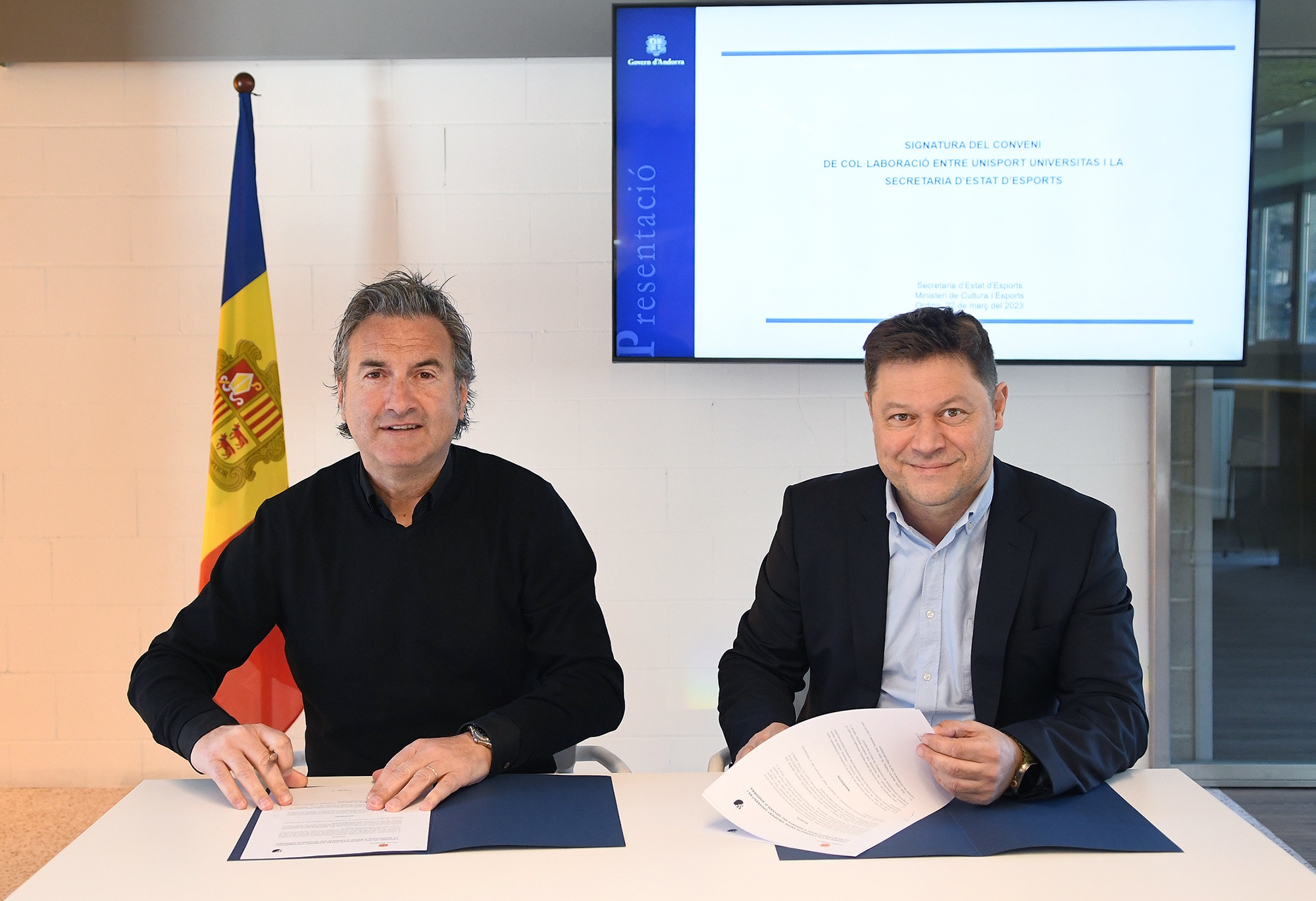 El Govern signa un conveni amb Unisport Universitas per facilitar-ne l’accés als esportistes d’alt rendiment del país