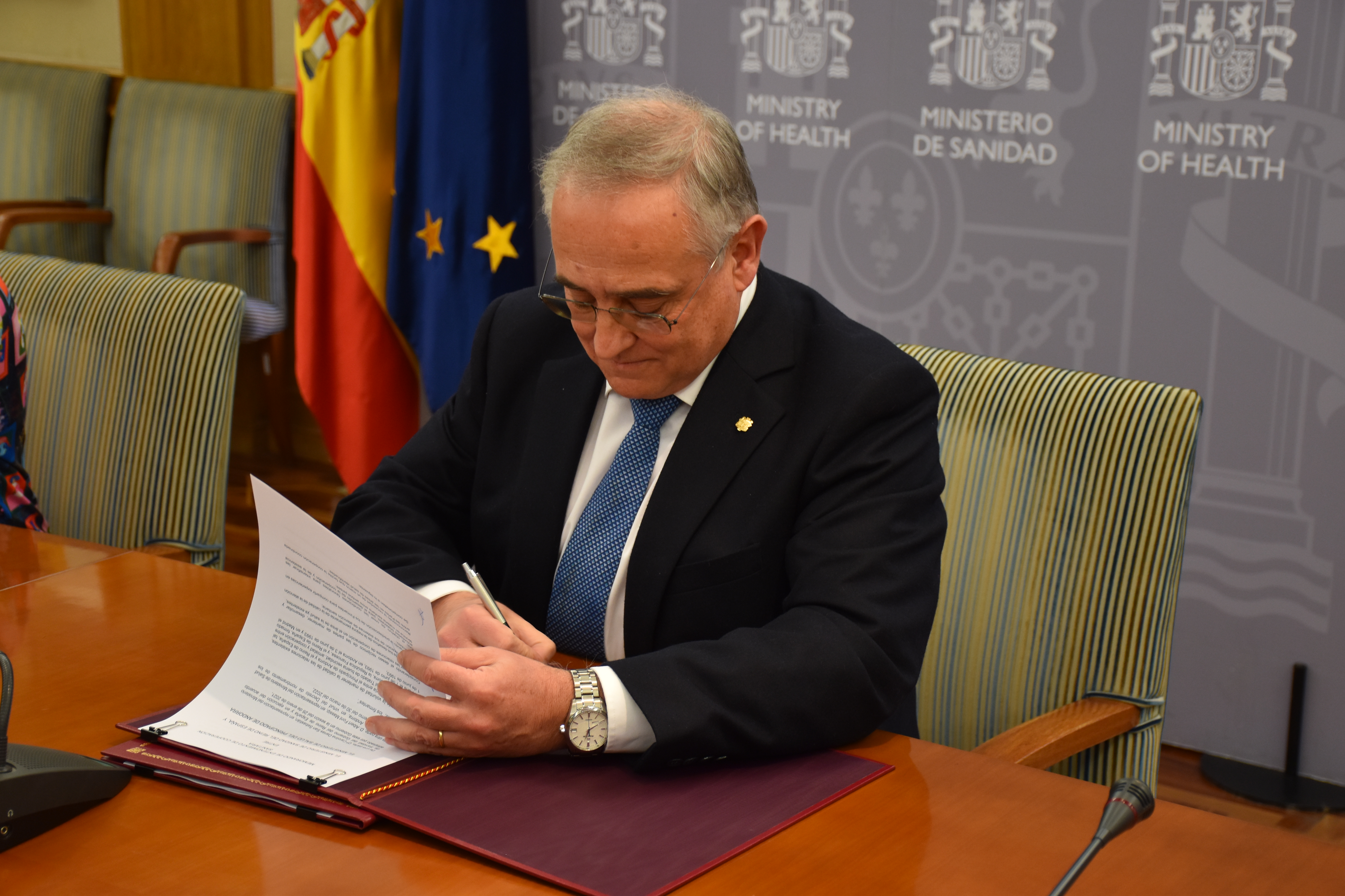 Els ministres de Salut d’Andorra i Espanya, Font i Darias, signen un Protocol d’entesa de cooperació sanitària