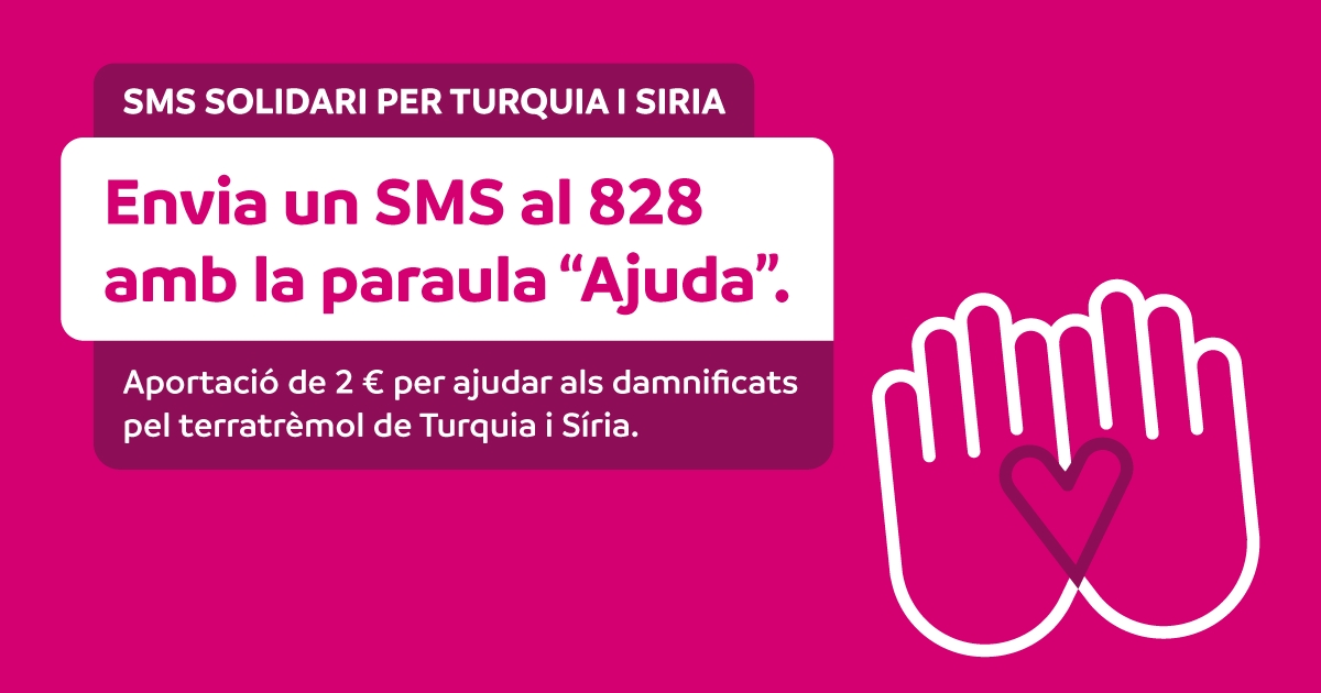 Andorra Telecom activa l’SMS solidari al 828, per ajudar als pobles de Turquia i Síria