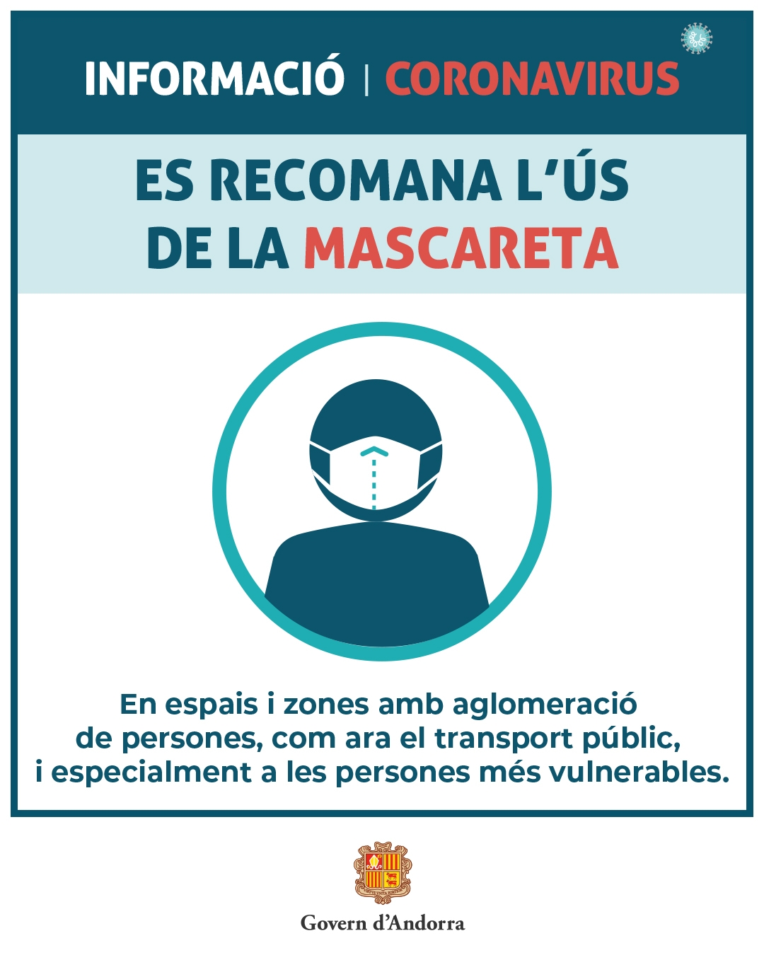 Salut recomana l’ús de mascareta en els llocs amb aglomeracions de persones