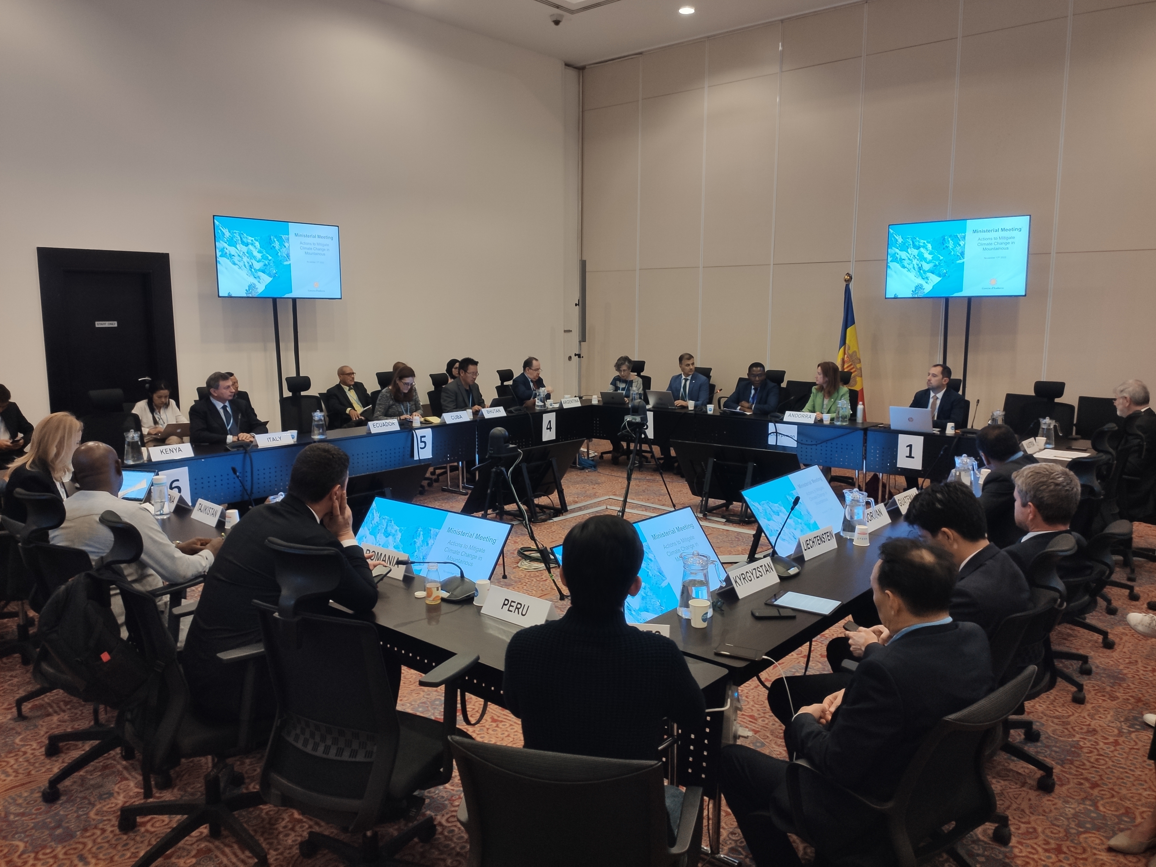 Andorra lidera una reunió ministerial a la COP27 per reivindicar un major reconeixement de les zones de muntanya en el marc de l’acció climàtica