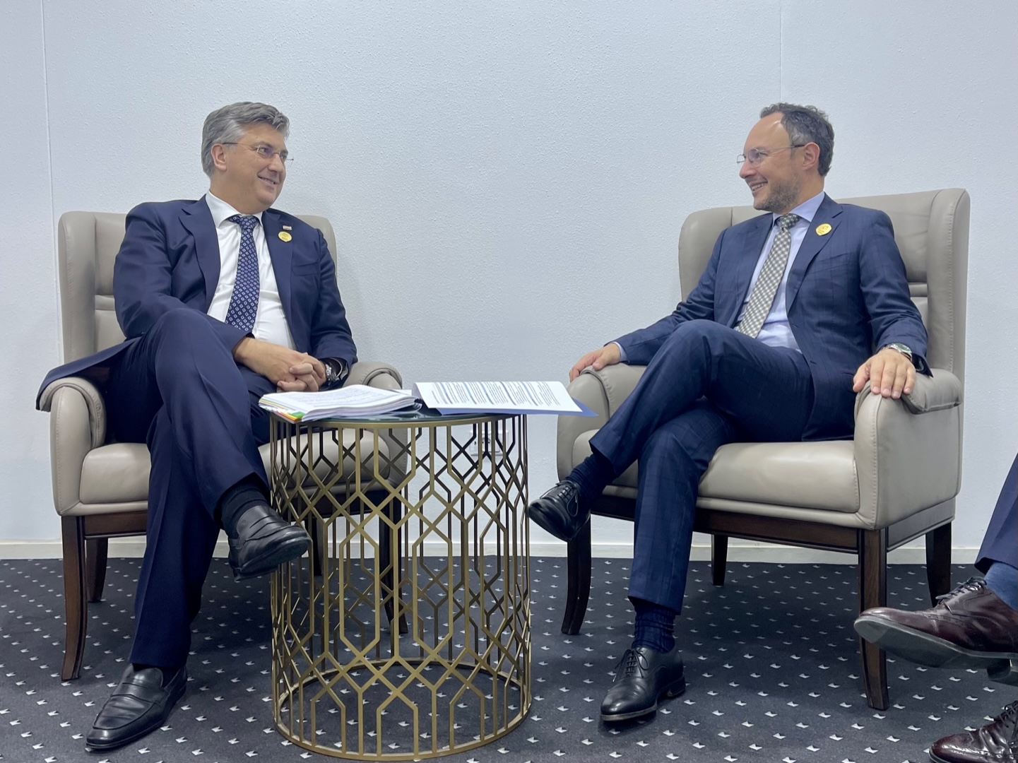 Xavier Espot tracta les negociacions de l'Acord d'Associaciò amb la UE amb el president de Croàcia, Andrej Plenković