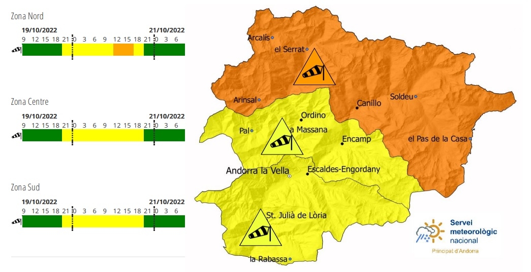 Prealerta de Protecció Civil per vent
