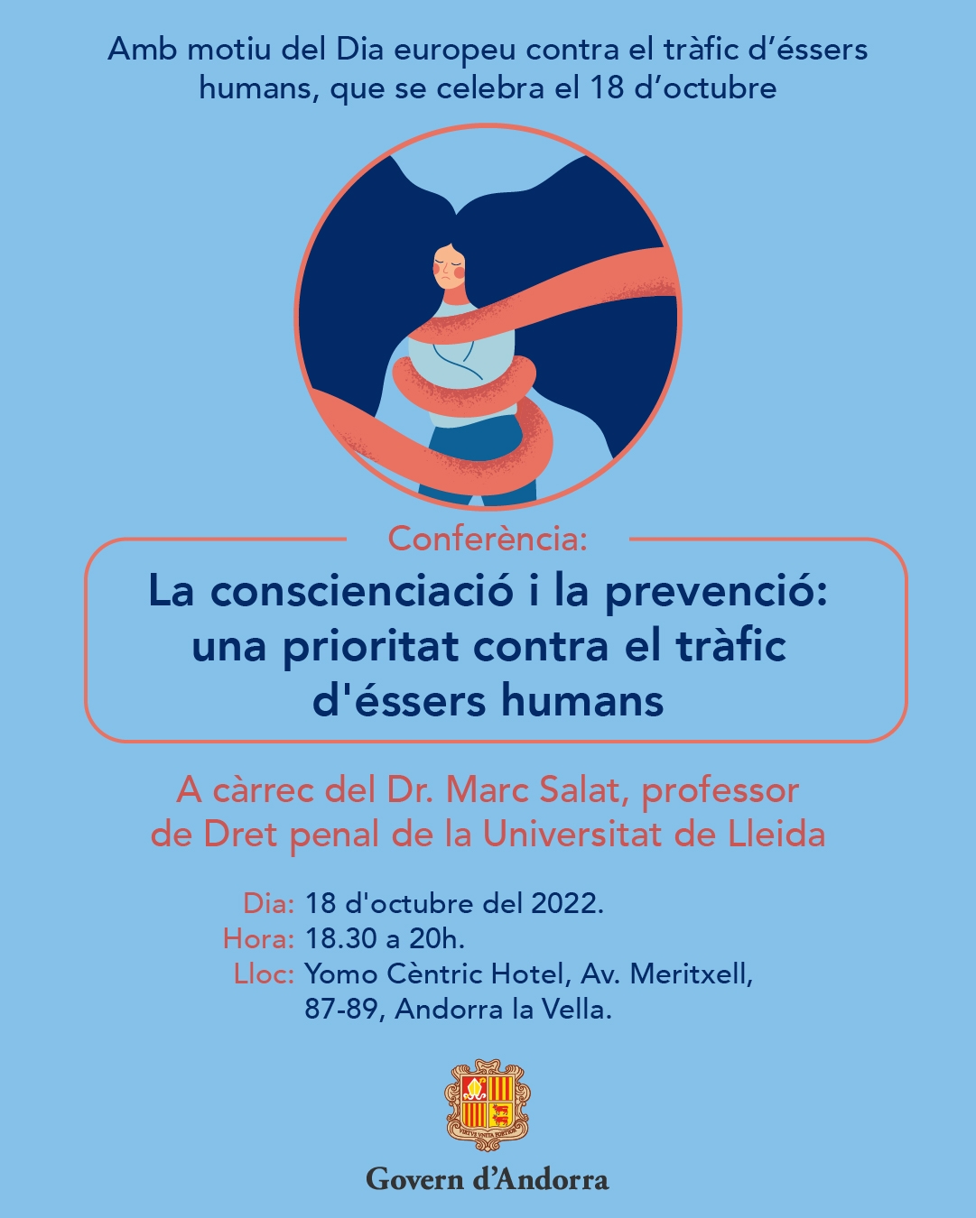 El Govern commemorarà el Dia europeu contra el tràfic d’éssers humans amb una formació i una conferència el 18 d’octubre