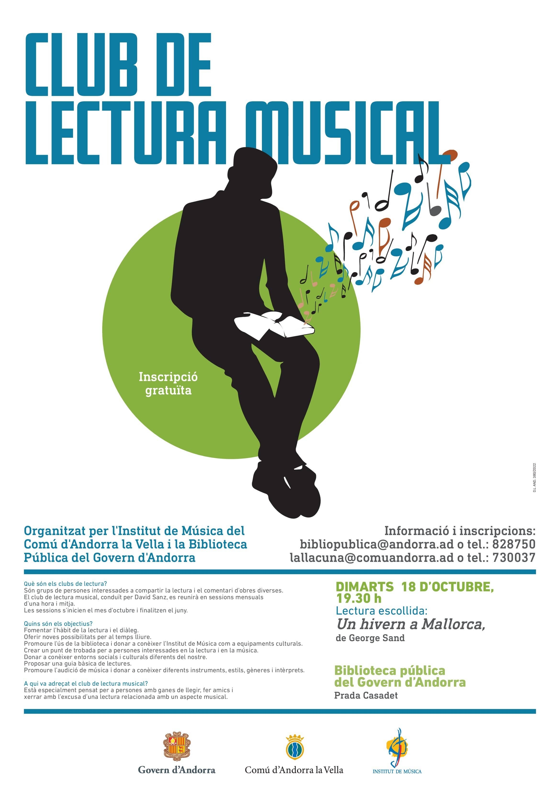 El proper 18 d’octubre s’inicia una nova edició del Club de lectura musical