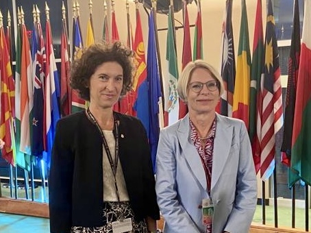 Maria Ubach es troba amb la secretària d’Estat d’Afers Exteriors de Suïssa, Livia Leu