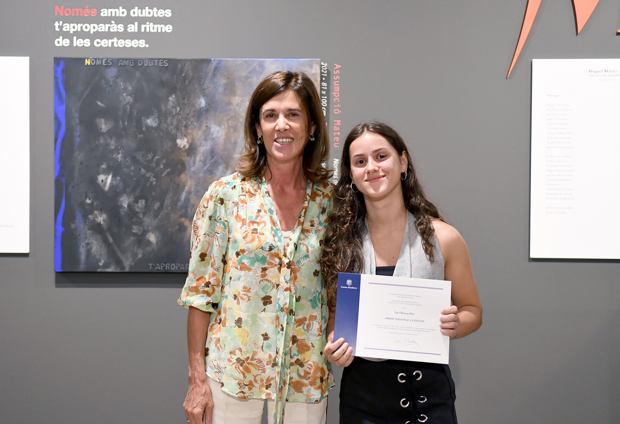 Reconeixement i Premi Nacional a l’Estudi als cinc millors estudiants de batxillerat i batxillerat professional