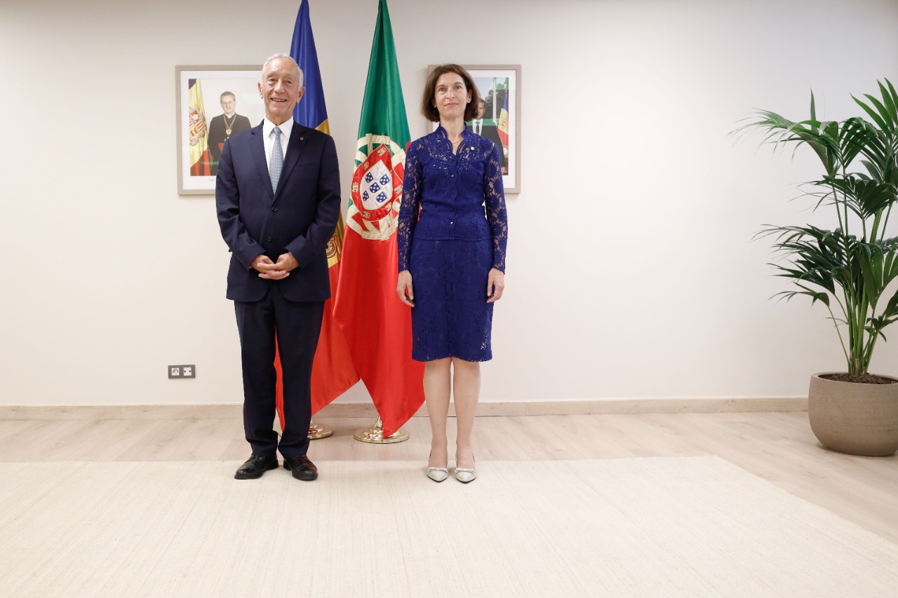 La ministra Maria Ubach rep a Andorra al president de la República de Portugal, Marcelo Rebelo de Sousa