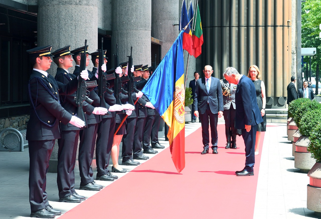La ministra Maria Ubach rep a Andorra al president de la República de Portugal, Marcelo Rebelo de Sousa