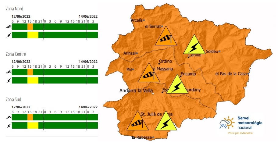 Prealerta per un episodi de vent i tempestes aquest diumenge