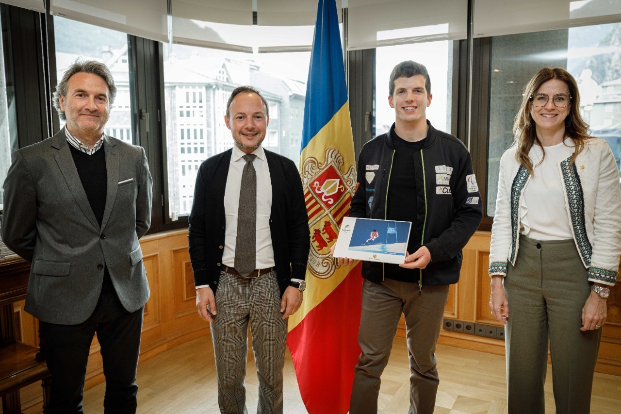 Espot i Riva reben el representat andorrà als Jocs Paralímpics d’hivern de Pequín, Roger Puig