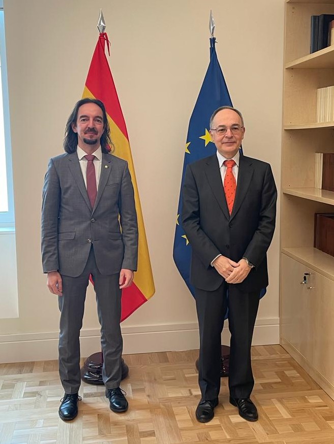 Riba i Navarro intercanvien sobre l’agenda europea davant la futura presidència espanyola del Consell de la UE