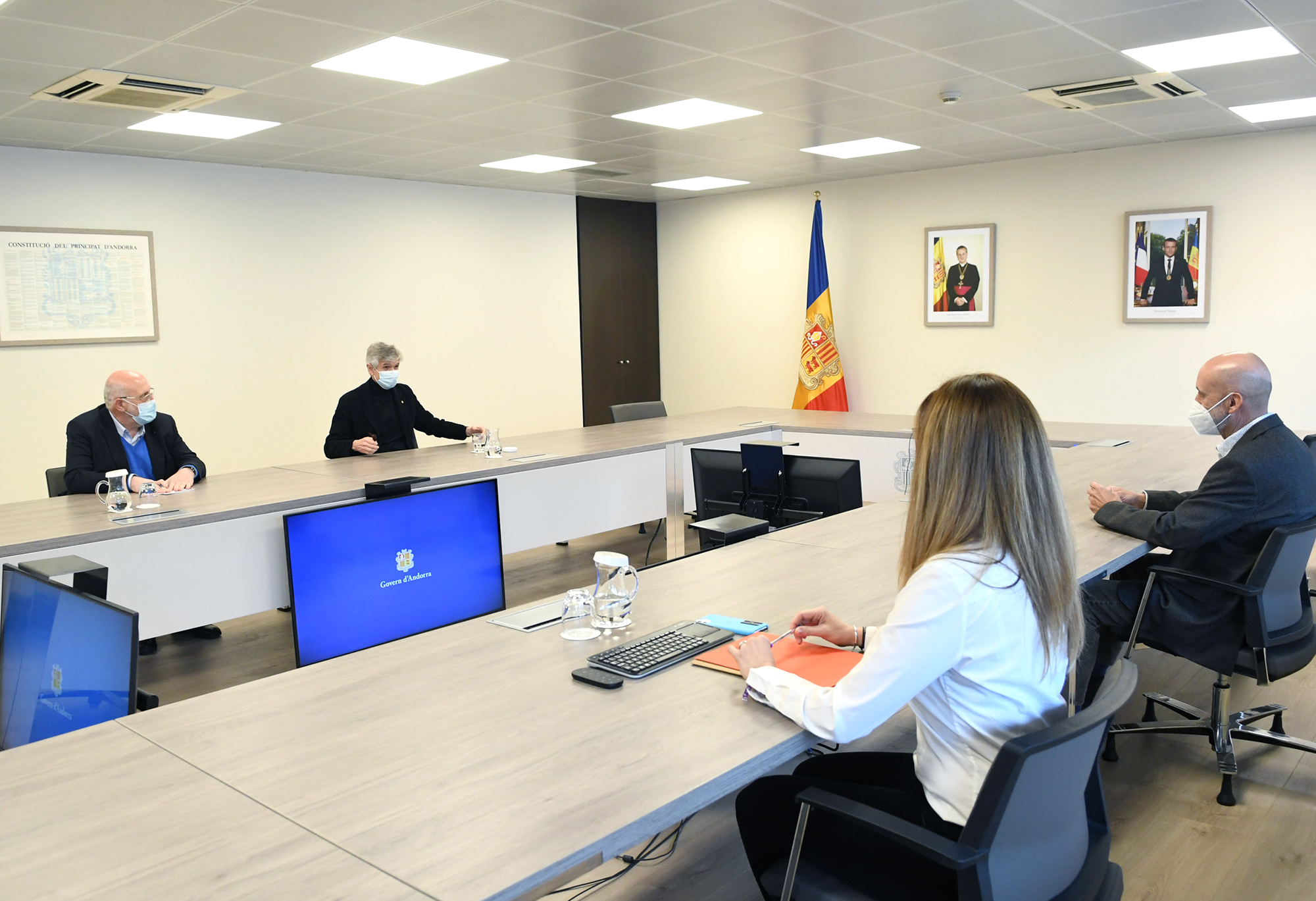 Martínez Benazet i Mas reben el conseller de Salut de la Generalitat, Josep Maria Argimon