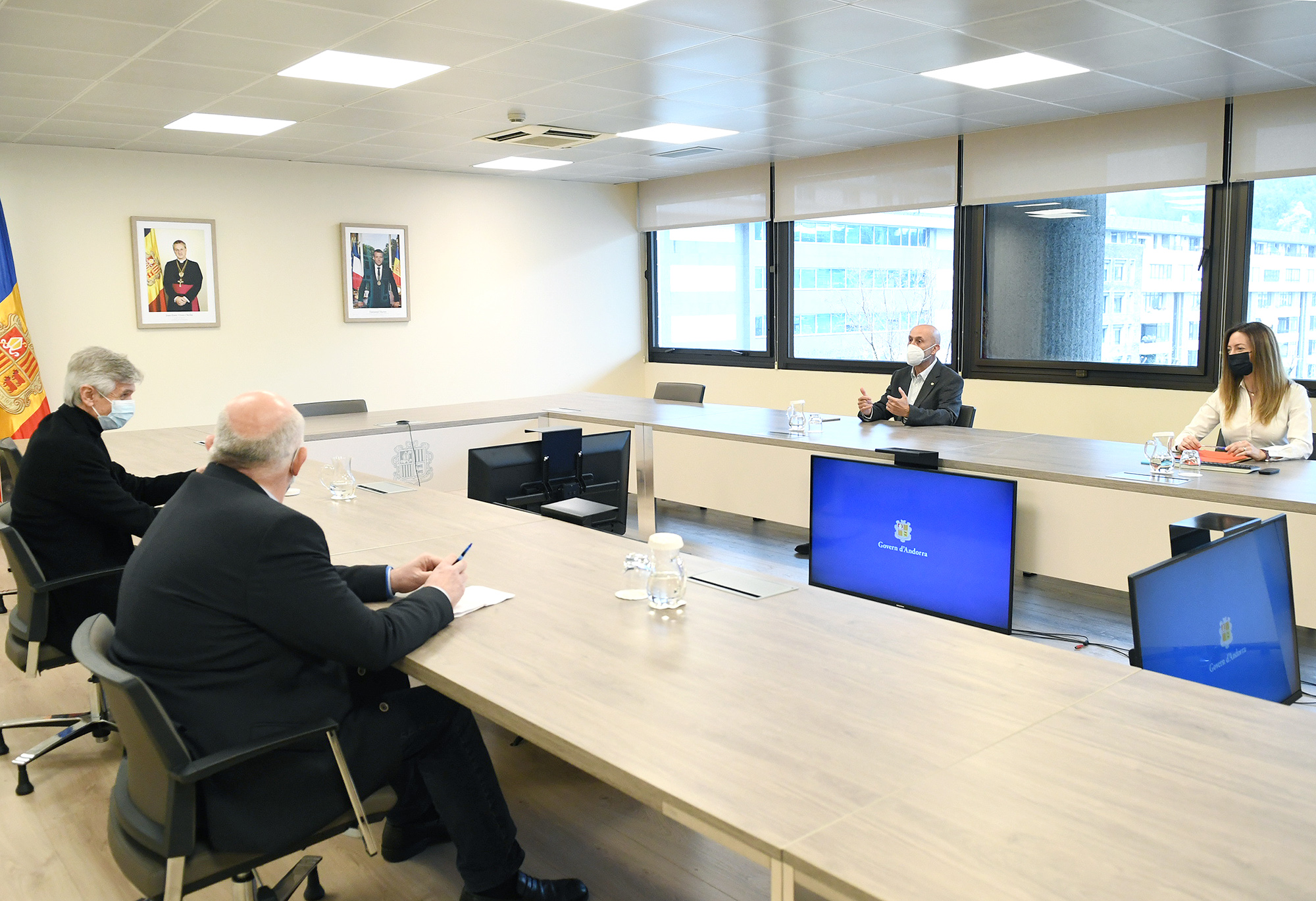 Martínez Benazet i Mas reben el conseller de Salut de la Generalitat, Josep Maria Argimon