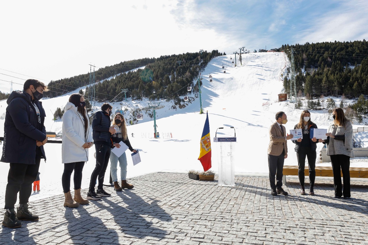 Espot i Riva reben a la delegació andorrana participant als JJOO d’hivern de Pequín 2022