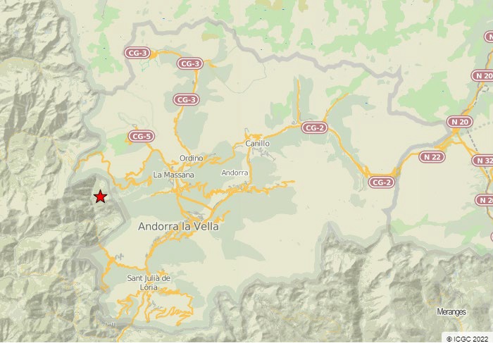 Terratrèmol amb epicentre a l’Alt Urgell i de magnitud 3,8 ML