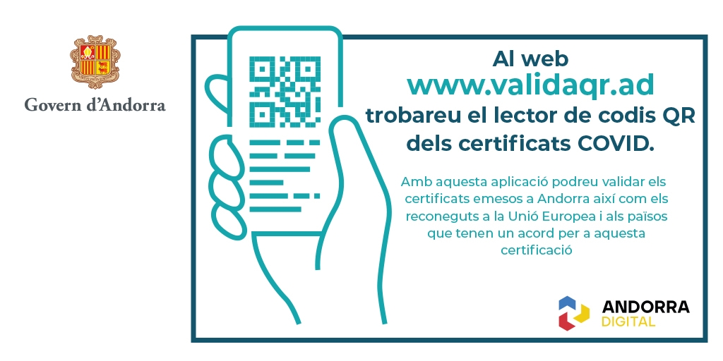 El Govern recomana als establiments que utilitzin la solució informàtica www.validaqr.ad