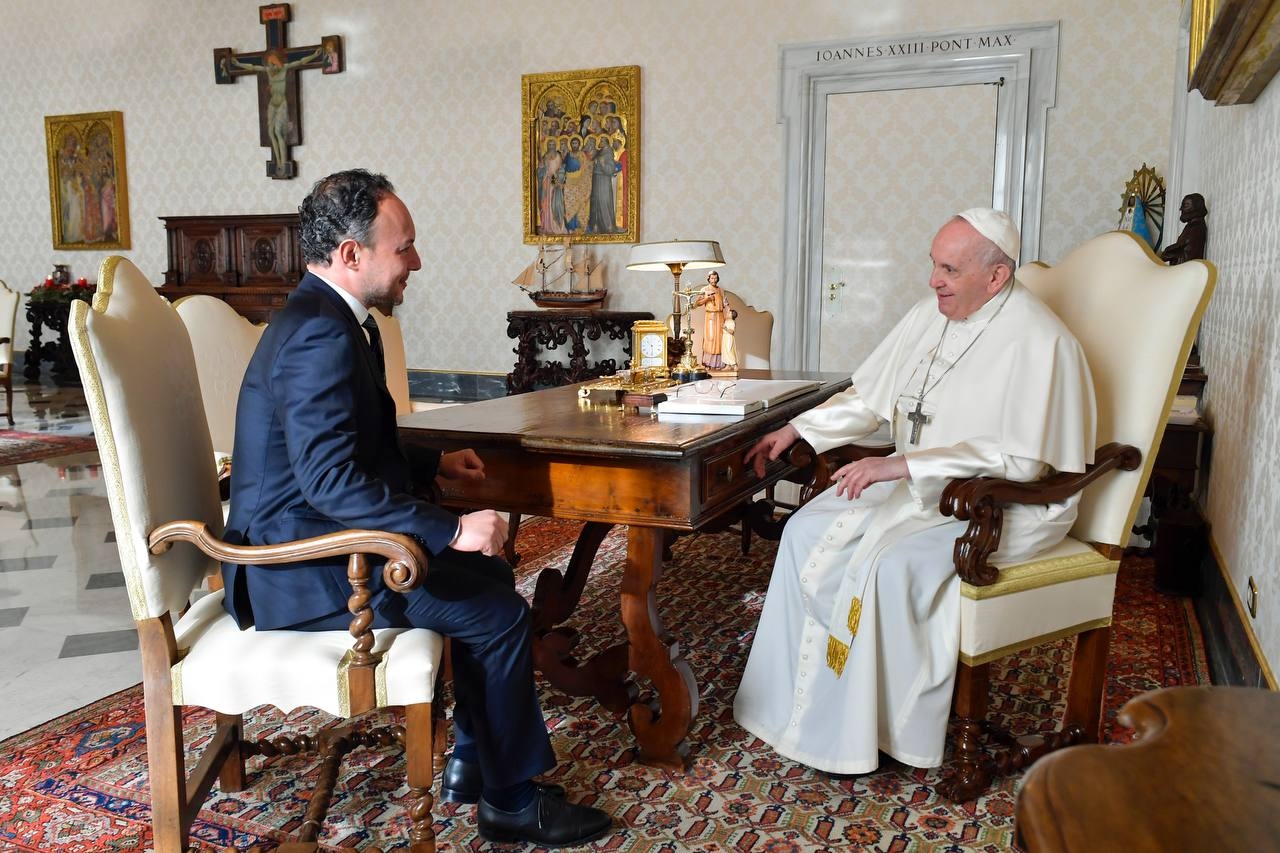 El Papa Francesc rep en audiència privada al cap de Govern, Xavier Espot