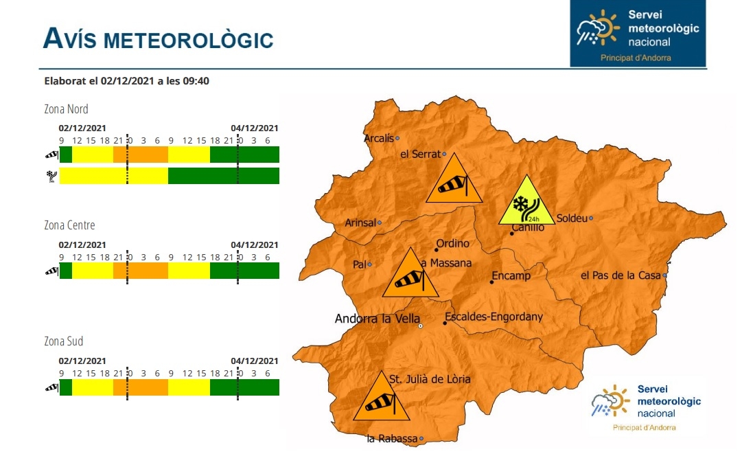 Protecció Civil activa una prealerta per un episodi de vent